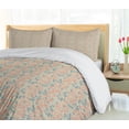 thumbnail image 4 of Ambesonne Floral Duvet Cover Sets, Blossoming Rose Flowers Art, 2-King, Grey Yellow Sea Green, 4 of 6