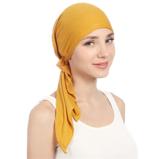 Chapeau de Tête Solide pour Femmes, Turban Musulman, Turban Anti-Cancer