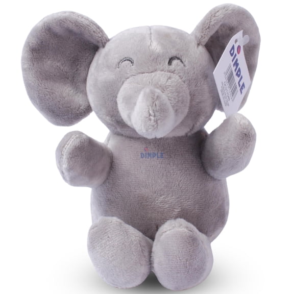 Dimple Cuddly Baby Elephant Plush Toy, Ultra-Soft Stuffed Animal for Kids & Toddlers, Embroidered Details, Surface Washable Plush Toy for Boys & Girls