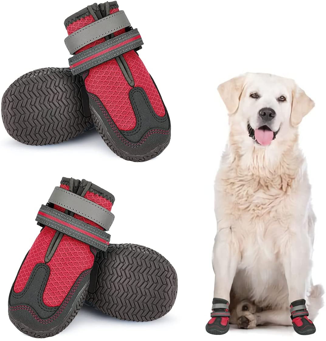 M Pet Dog Shoes Light Weight Blue Plastic Rain Boot Anti-Slip Sole Strap Size 