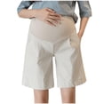 thumbnail image 3 of Bovxnpu Maternity Clothes For Women, Women's Maternity Shorts Over The Belly Cotton Casual Shorts, Pregnant Woman Plus Size Breathable High Waist Support Adjustable Pregnancy Pants XL, 3 of 7