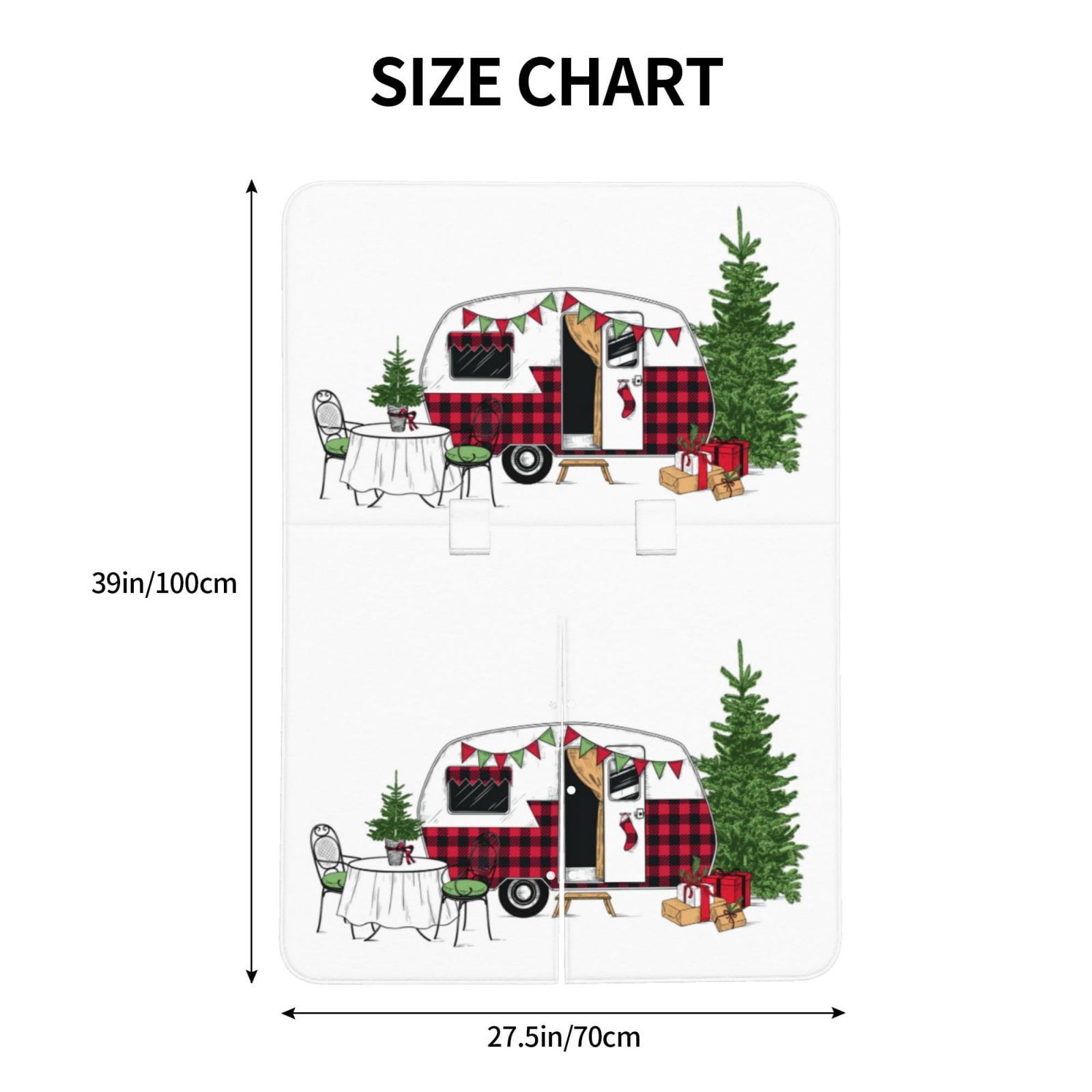 Naloa Vintage Buffalo Plaid Christmas Camper Baby Car Seat Cover, Breathable Baby Carrier Cover, Multiuse Baby Carrier Cover & Nursing Breastfeeding Cover
