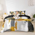 thumbnail image 3 of Homewish Gray Gold Stripes Twin Duvet Cover,Modern Geometric Artwork Twin Bedding,Black Reversible,2-Piece,1 Duvet Cover and 1 Pillowcase, 3 of 6
