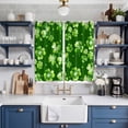 thumbnail image 2 of St. Patrick's Day Kitchen Curtains Window Panels, Spring Shamrock Leaves Polka Dots Dark Green Insulated Window Treatment Curtain, Grommet Curtains for Bedroom/Living Room/Bathroom, 2 Piece 52"Wx84"L, 2 of 8