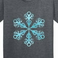 thumbnail image 4 of Inktastic Icy Blue Winter Snowflake Youth T-Shirt, 4 of 5