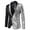 Silver, variant on IROINNID Men's Long Sleeve V-Neck Blazer Notch Lapel Short Jacket Contrast Color Loose Color Matching Sequin Suit, One Button Dress, Performance Suit, Collar Suit Jacket Coat Blazer