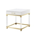 thumbnail image 4 of Inspired Home Maximo End Table 1 Drawer High Gloss Acrylic Legs Stainless Steel Base Modern Design, 4 of 9