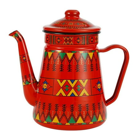 

1.2L Enamel Coffee Pot Pour over Milk Water Jug Pitcher Barista Teapot for Stove and Induction Cooker B