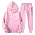 thumbnail image 4 of ibiyuan Men Outfits 2 Piece Fashion Casual Autumn Winter Casual Outfits Sweatsuit Pullover Tops and Pants Vacation Sets,Pink, 4 of 5
