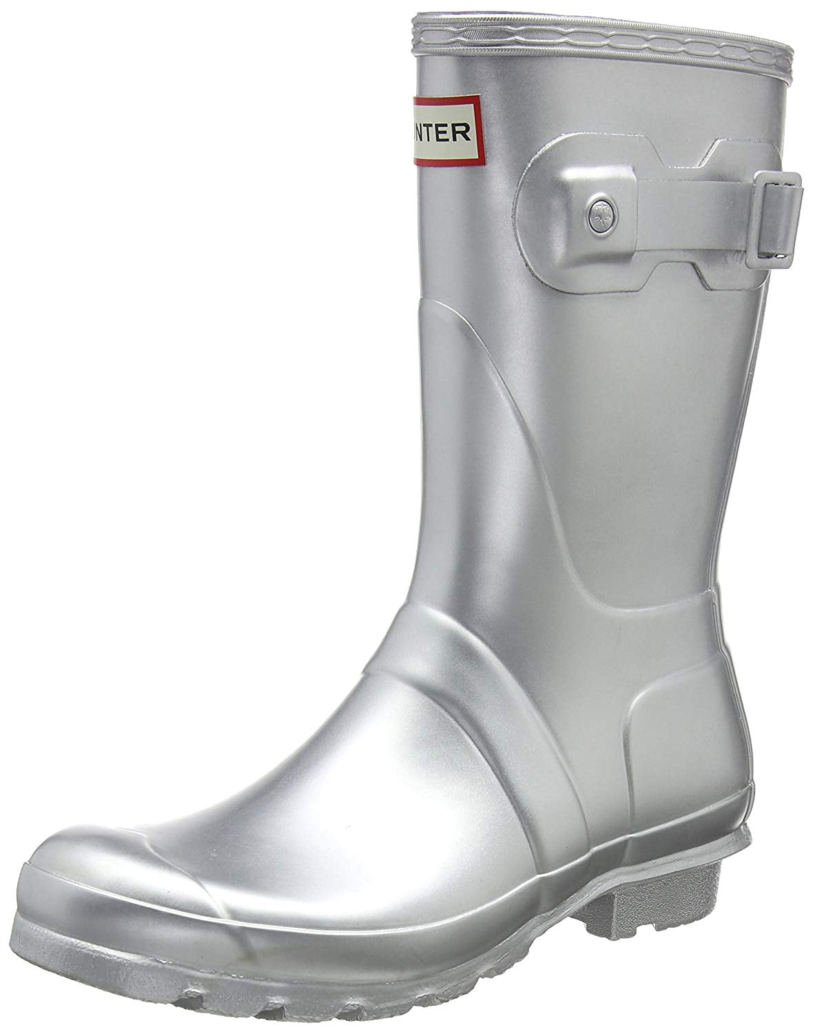hunter rain boots silver