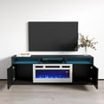 thumbnail image 4 of Reno WH05 Fireplace TV Stand for TVs up to 70", Modern High Gloss 63" Entertainment Center, Electric Fireplace TV Media Console with Storage Cabinets and LED Lights, 4 of 5