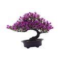 thumbnail image 2 of Ornamento de bonsai artificial decoración del hogar regalos de inauguración de la casa Pequeña decoración de plantas falsas Bienvenido para el Púrpura ligera, 2 of 8