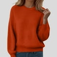 thumbnail image 2 of vigerkar Womens Oversized Long Sleeve Crewneck Fall Sweaters Chunky Knit Pullover Clothes Trendy Outfits (Orange, M), 2 of 6