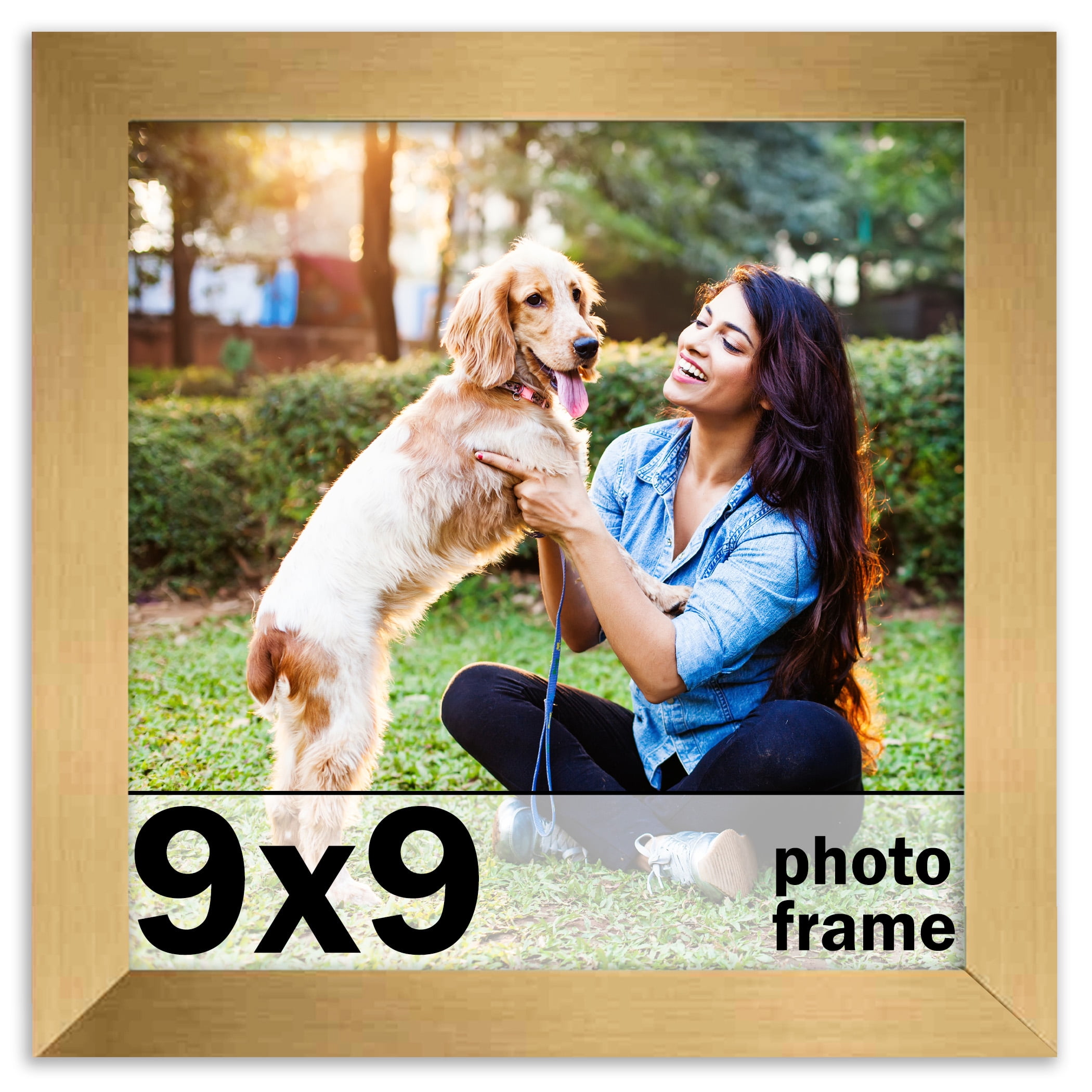9x9 Frame Gold Bronze Picture Frame Modern Photo Frame Includes UV