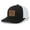 Black/White, variant on Heritage Pride Christian Redeemed Cross Laser Engraved Leather Patch Mesh Back Trucker Hat, Brown/Khaki