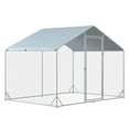 thumbnail image 3 of GETYES Walk-In Chicken Coop, Predator-Proof Galvanized Steel Frame with Water-Resistant Tarp, Silver, 10' x 6.6' x 6.5', 3 of 10