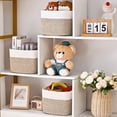 thumbnail image 4 of Natubeau 3 Pack Woven Storage Basket, 9"x9"x7" Cotton Rope Woven Baskets for Organizing, Cube Storage Bins for Shelves, White & Jute, 4 of 10