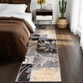 thumbnail image 2 of MJIAexp 2'x8' Boho Floral Kitchen Runner Rug Machine Washable Runner Rug Non-Slip Rubberback Hallway Runner Laundry Rug Throw Carpet for Living Room Dining Room Entryway Hallway Kitchen Gray Brown, 2 of 7