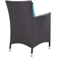 thumbnail image 3 of Modway Convene Aluminum and Rattan Patio Dining Armchair in Espresso/Turquoise, 3 of 3