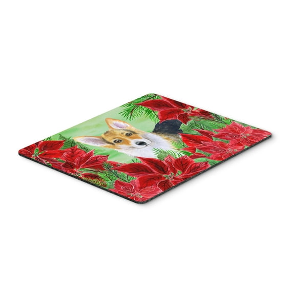 Pembroke Corgi Poinsettas Mouse Pad Hot Pad or Trivet