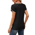 thumbnail image 4 of Bellella T-Shirt pour Femmes Col Rond Tops d'Été Manches Courtes Pull Tunique Décontractée Blouse Noire S, 4 of 5
