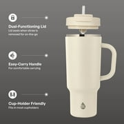 TAL 40oz Stainless Steel Hudson Tumbler with Straw, Cream