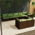 thumbnail image 1 of vidaXL 8 Piece Garden Lounge Set with Cushions Brown Poly Rattan, 1 of 5