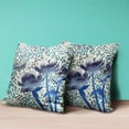 thumbnail image 3 of Three Roses with Butterfly Throw Pillow with Removable Cover in Gray Indigo Blue Cream 16x16, 3 of 5