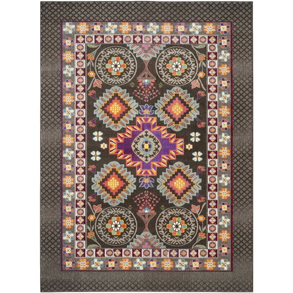 SAFAVIEH Monaco Rosalynne Southwestern Area Rug, Brown/Multi, 9' x 12'