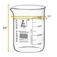 thumbnail image 3 of Heavy Duty Beaker, 400ml - 3.2mm Thick, Uniform Walls - Superior Durability & Chemical Resistance - White Graduations - Borosilicate 3.3 Glass - Eisco Labs, 3 of 3