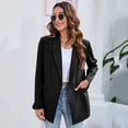 thumbnail image 2 of Yesfashion Women's Blazers Casual Oversized Long Sleeve Open Front Lapel Lightweight Suit, 2 of 5