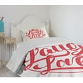 thumbnail image 4 of Ambesonne Live Laugh Love Quilted Bedspread Set 2 Pcs, Retro Stamp, Twin Size, Coconut Red, 4 of 6