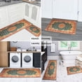 thumbnail image 6 of 2 Piece Bohemian Orange Floral Carpet Rug Kitchen Rug Set, Decor Kitchen Rugs, Absorbent Non-Slip Washable Floor Mats, Home Indoor Runner Rugs 17"x47"+17"x30", 6 of 7