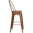 thumbnail image 5 of Flash Furniture Cindy 30" High Copper Metal Barstool with Back and Wood Seat, 5 of 6