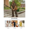 thumbnail image 6 of Aleumdr Women's 2 Piece Outfits Sweatsuits Short Sleeve Sweatshirt Suits for Women Brown S, 6 of 9