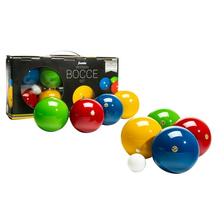 UPC: 0025725546442 | Franklin Sports 90mm Bocce Ball Set — 8 Wooden Bocce Balls and 1 Pallino — Beach  Backyard Lawn or Outdoor Party Game – Made in Italy