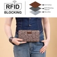 thumbnail image 6 of Wrangler Black Daisy Wallet for Women Bifold Credit Card Wallet Large Women's Wallets Ladies Cash Wallet with ID Window RFID Lining Card Cases Money, Coffee, 6 of 7