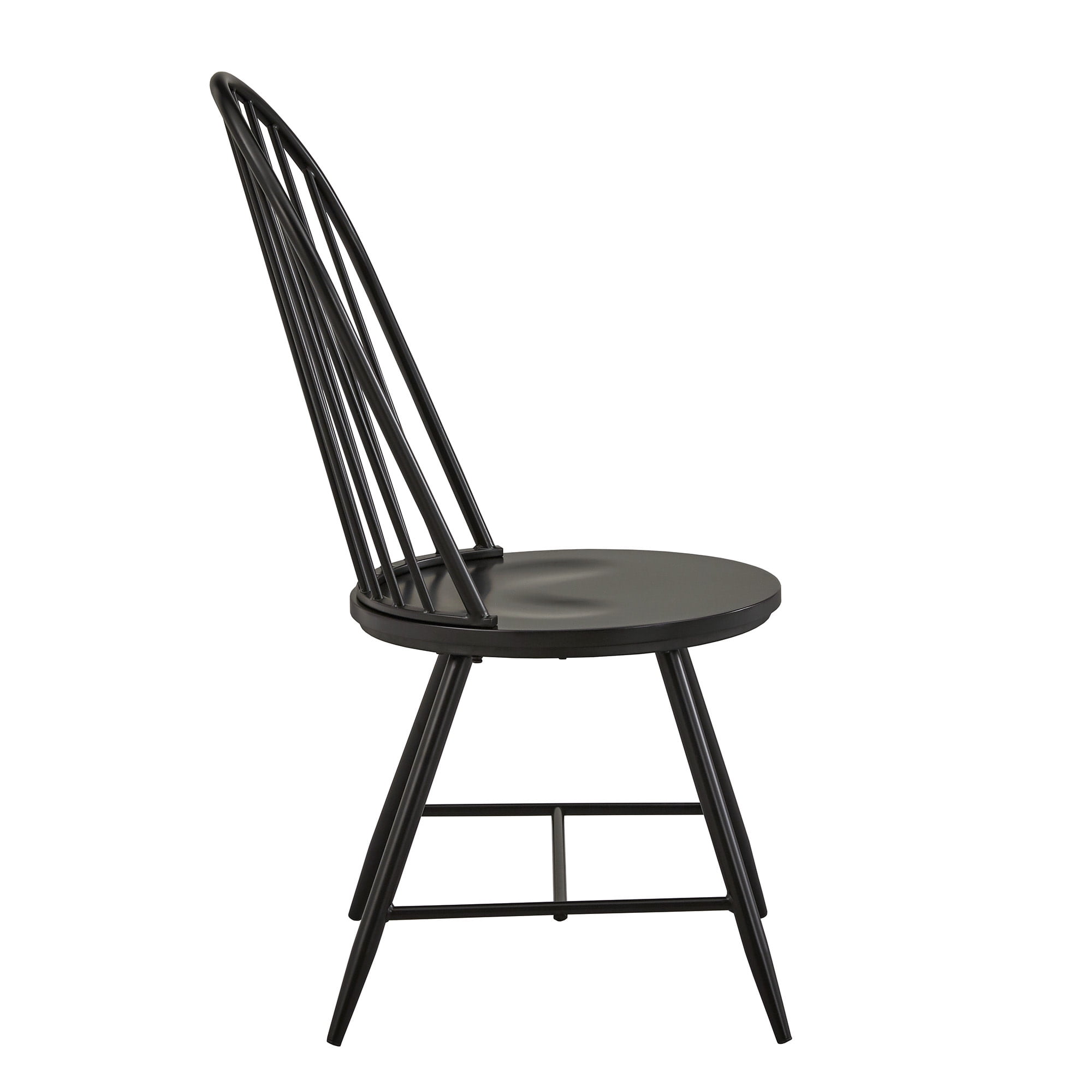 Weston Home Lydford Hoop High Back Windsor Metal Side Chair with Wood Seat, Black (Set of 2)