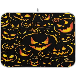 Absorbent Dish Drying Mat for Kitchen Counter Halloween Scary
