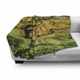 thumbnail image 3 of Japanese Soft Flannel Fleece Blanket, Shadows of Large Maple Along with River with Sun Rays Fall Season Nature Theme, Cozy Plush for Indoor and Outdoor Use, 60" x 80", Green Yellow, by Ambesonne, 3 of 6