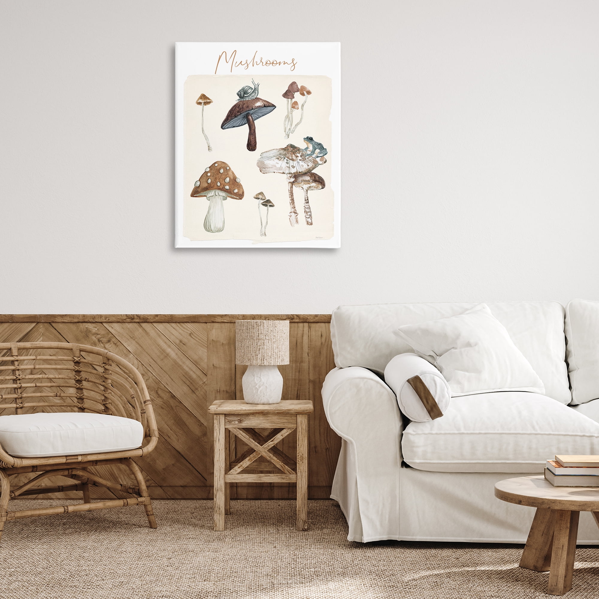 Stupell Industries Assorted Mushrooms Study Botanical & Floral Painting Gallery Wrapped Canvas Art Print Wall Art, 30 x 40
