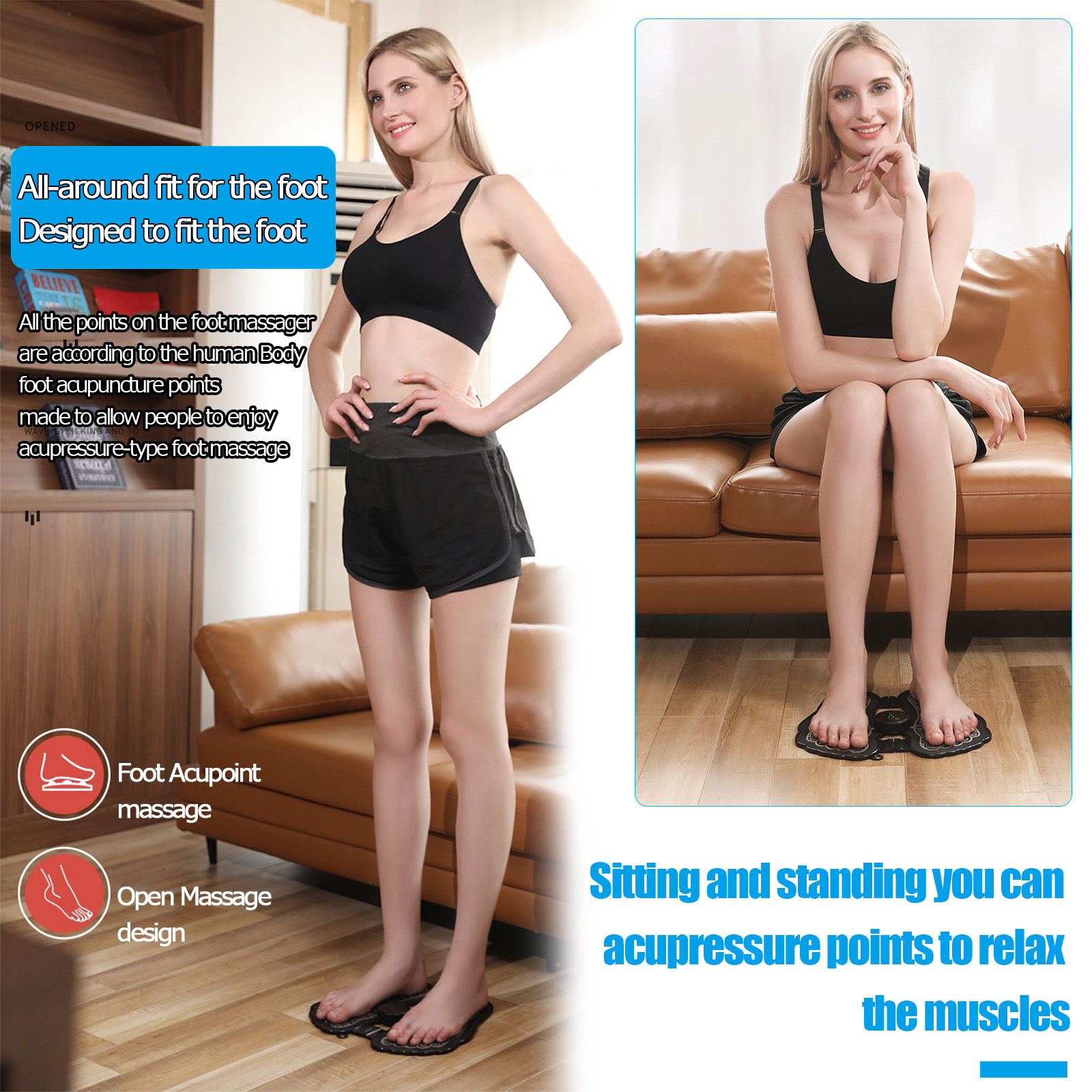 Electric EMS Foot Massager Pad, Feet Muscle Stimulator Foot Massage Mat Improve Blood Circulation Relieve Ache Pain Health Care