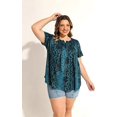 thumbnail image 2 of TIYOMI Plus Size Tunic Tops for Women Snake Skin Blouses Dressy Green Print Tunics Tops Buttons Up Shirts Swing Blouses Pleated Babydoll Summer Casual Tunics XL 14W 16W, 2 of 6