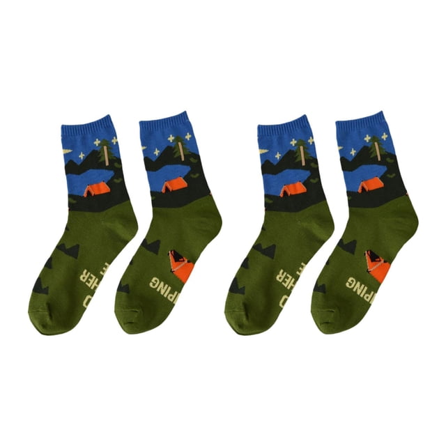 Calcetines divertidos para hombre, transpirables, regalo de San Valentín, calcetines casuales para parejas Cámping