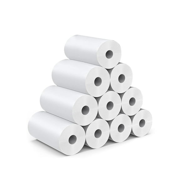 10 Rolls 2 1/4" 160 inch Print Camera White Paper Refill, Cash Register POS Receipt, 57 x 25 mm HD Printing Thermal Paper for Most Kids Instant Cameras