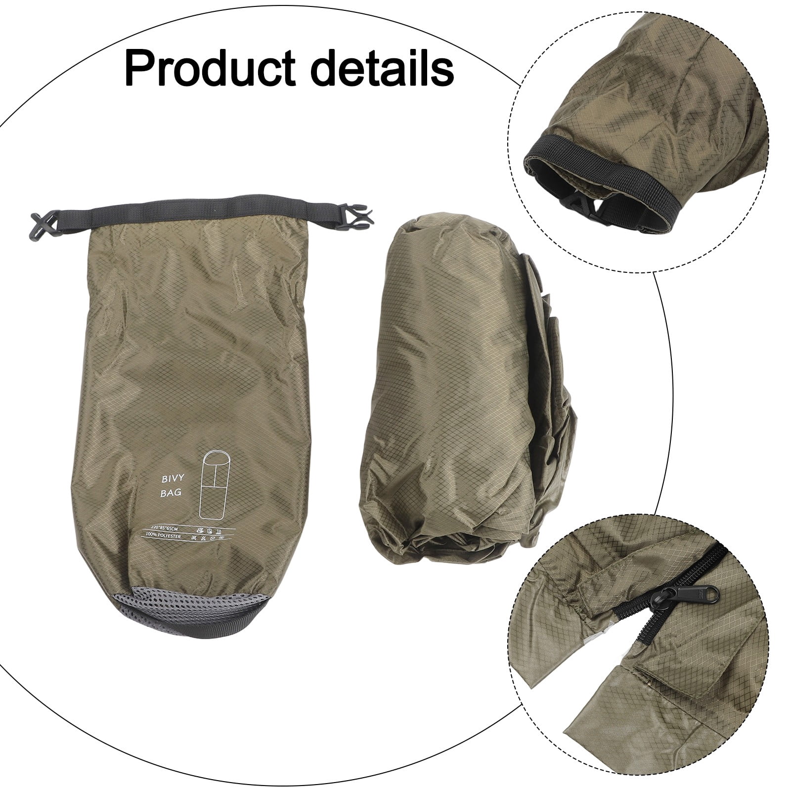Lightweight Bivy Sack Ventilate Sleeping Bag Reusable for Camping