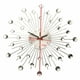 33cm Moderne Horloge Murale Cadeau Métal Sunburst Numérique Wallclock Clair Diamante Cristal Perlé Déco Maison Bijou – image 2 sur 11