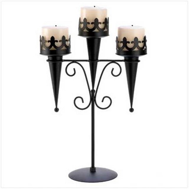 Home Locomotion 10014114 Support Médiéval pour Triple Bougie