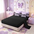 thumbnail image 3 of Manfei Black Princess Bowtie 7 Pieces Full Size Bedding Sets,Western Damask Victorian Floral Full Size Bed in a Bag,Black Reversible, 3 of 7