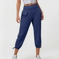 thumbnail image 4 of Riforla Yoga Pants Women Cropped Loose Sports Jogging Pants with Pockets Comfortable Casual Women's Pants Blue S, 4 of 6